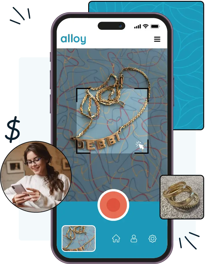 woman selling jewelry on app