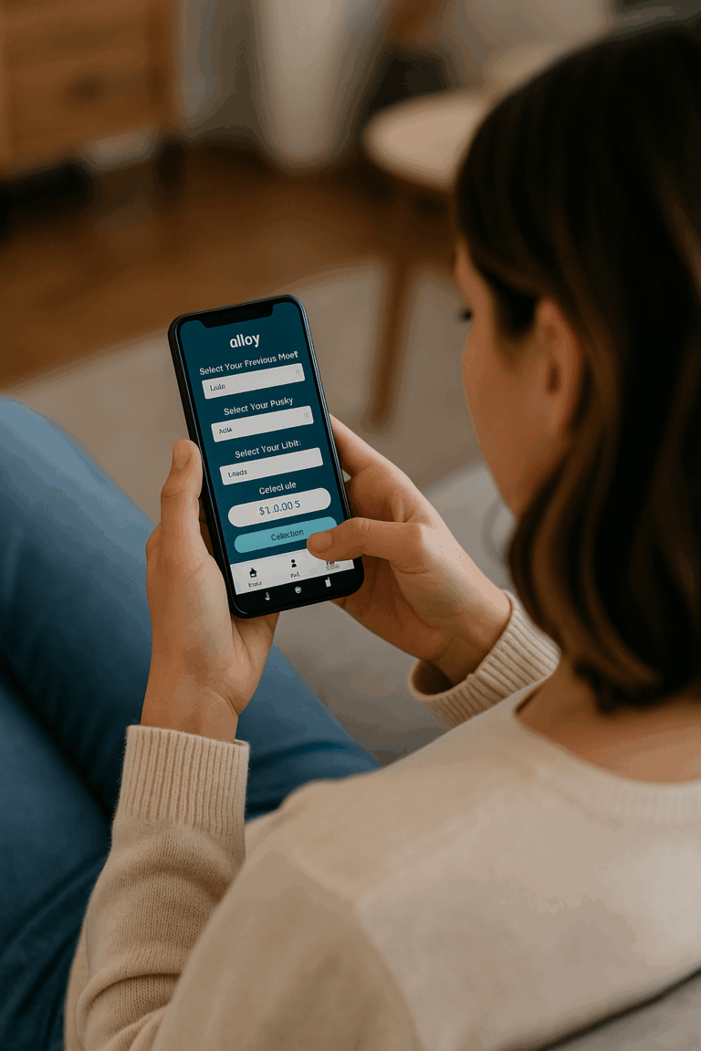 woman using jewelry selling app