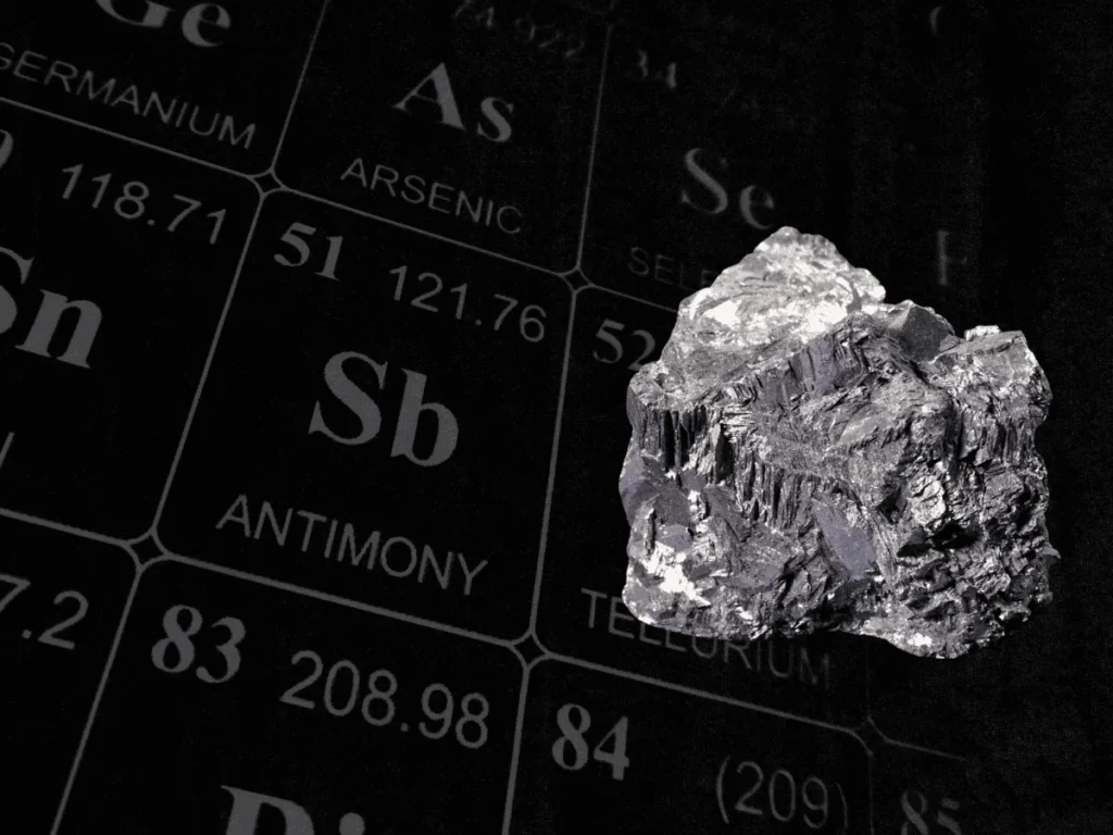Antimony elemental properties and a piece of ore