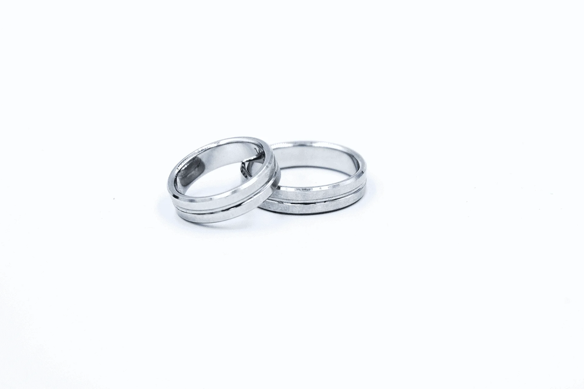 Two white gold wedding bands