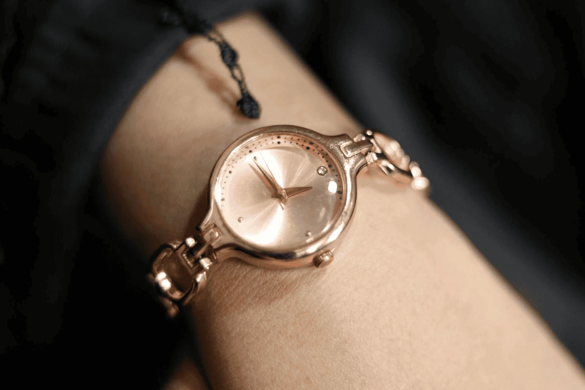 Rose gold wrist watch