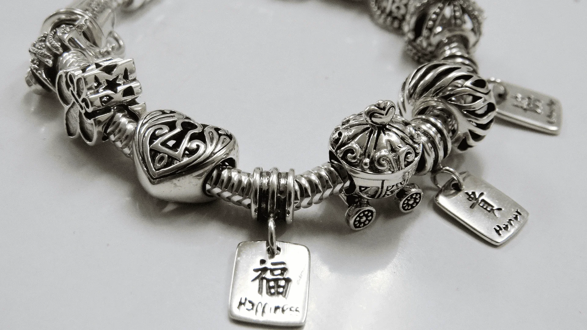 sterling silver charm bracelet