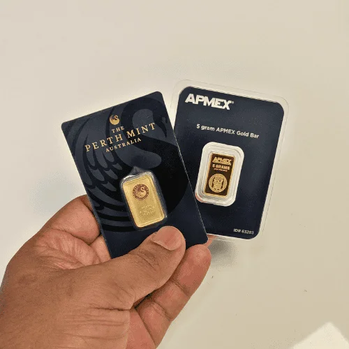 2 gold bars in their assay packaging