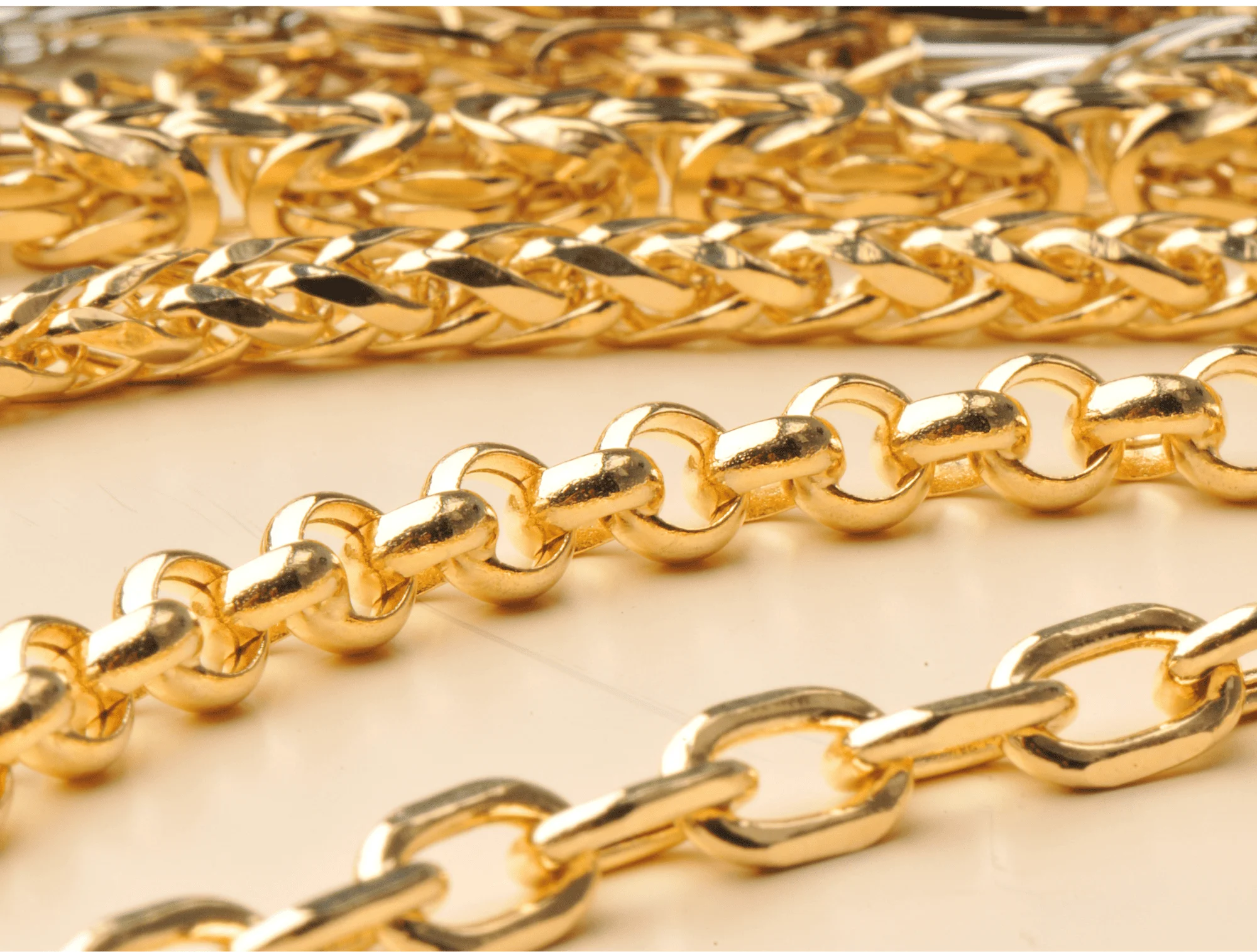 various gold chains