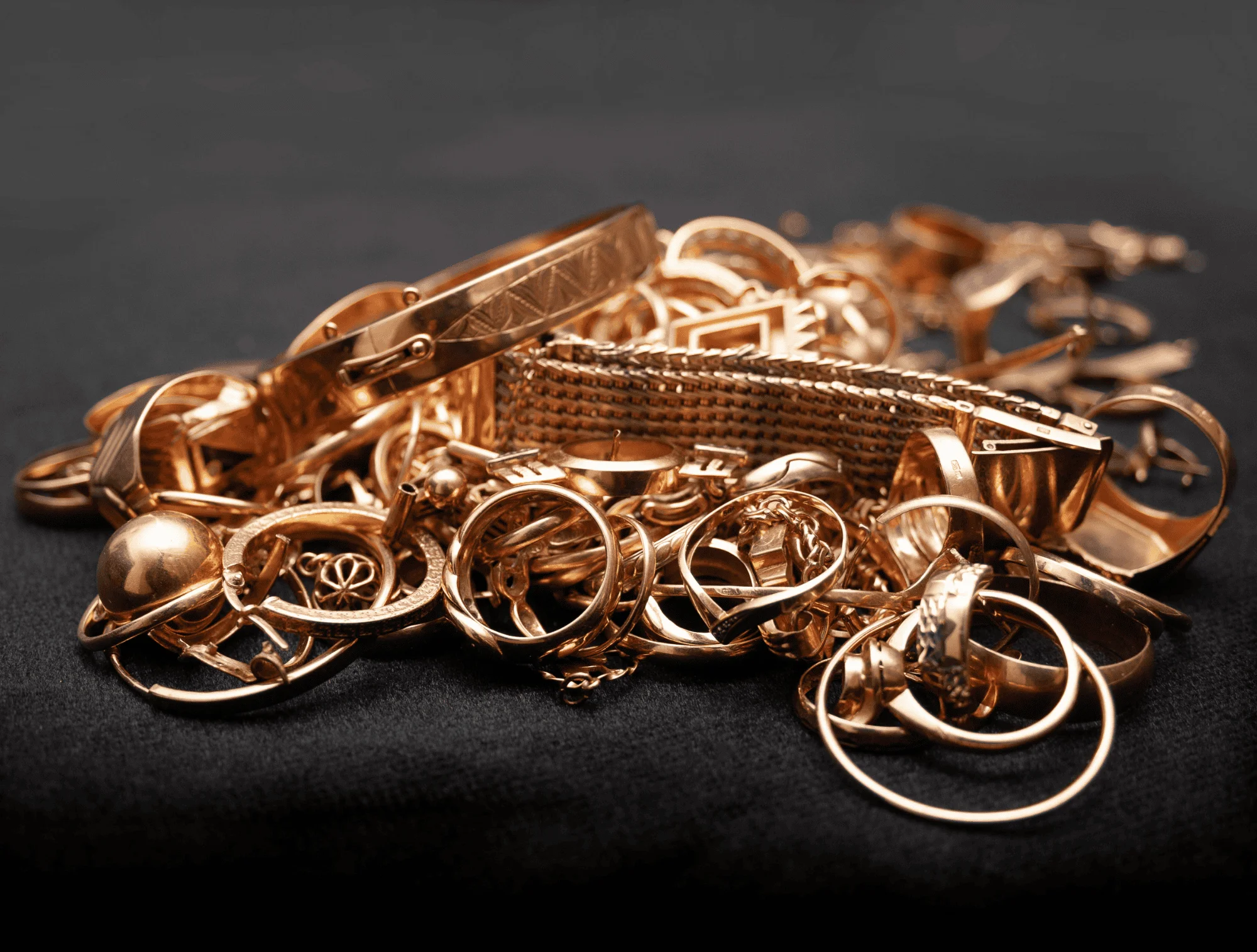 scrap gold in a pile