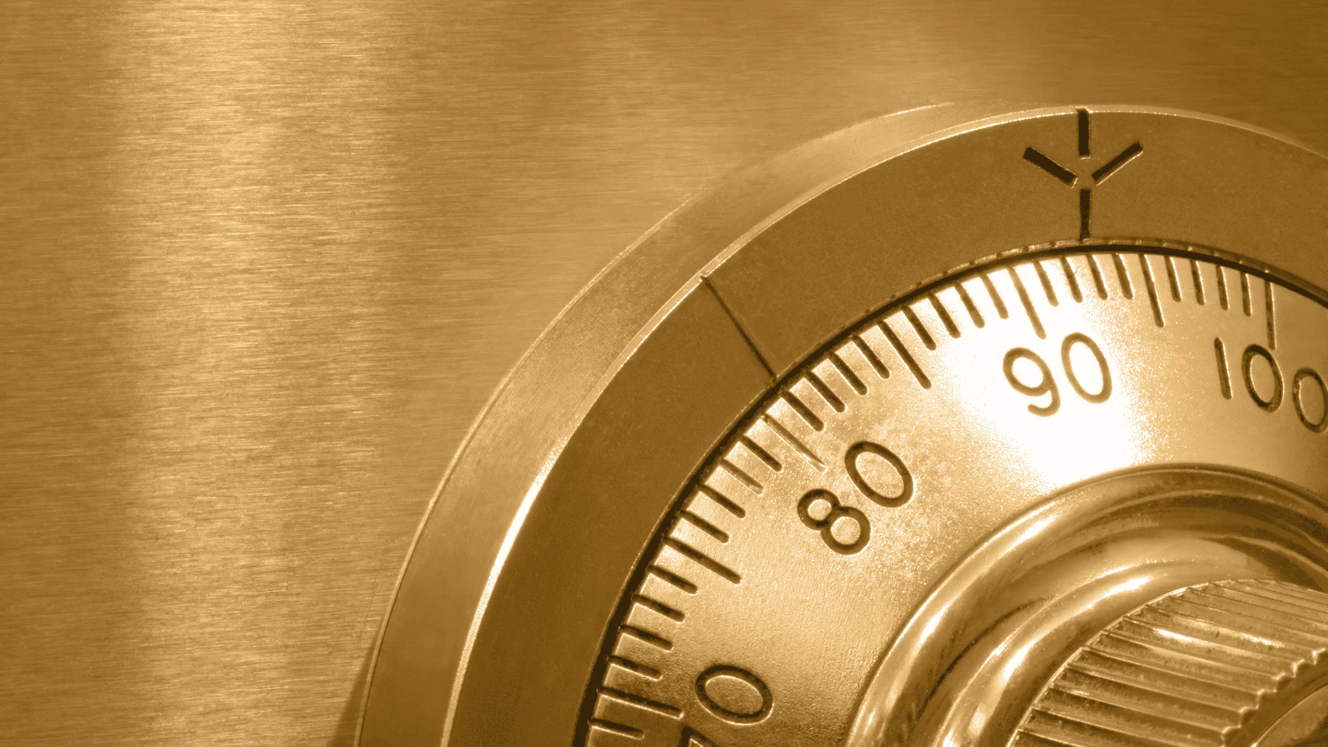 A close up of a safe lock
