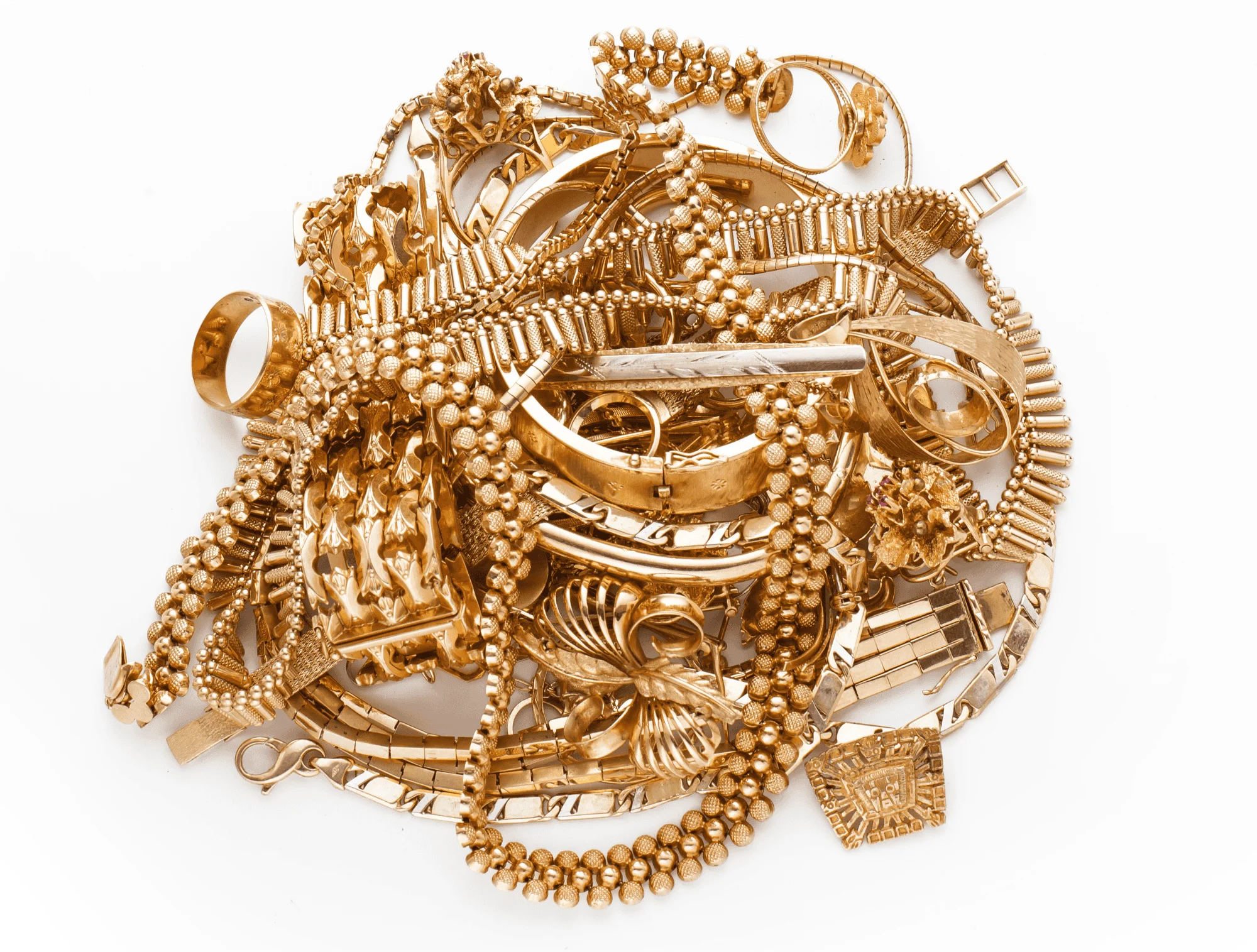 scrap gold piled up