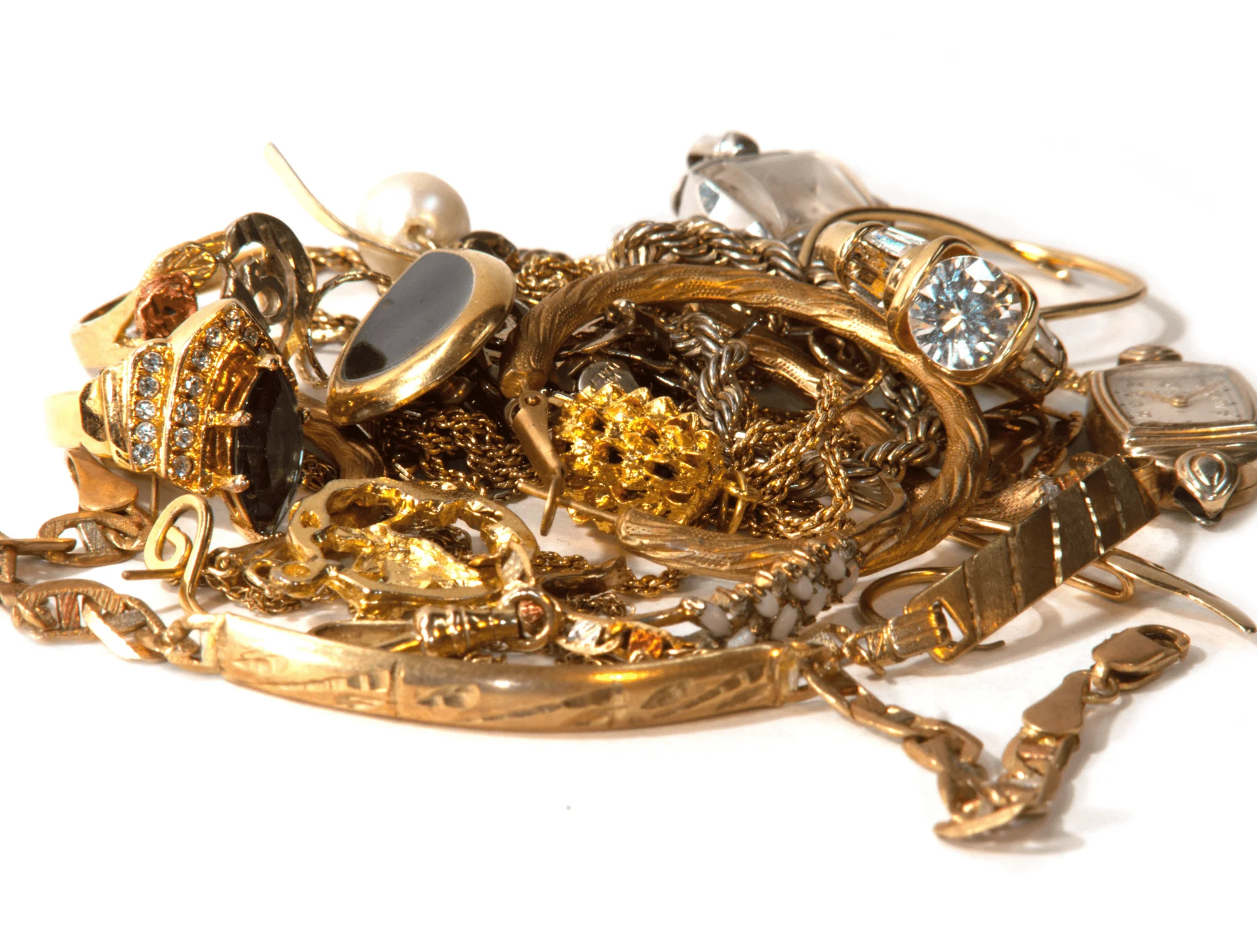 scrap gold in a pile