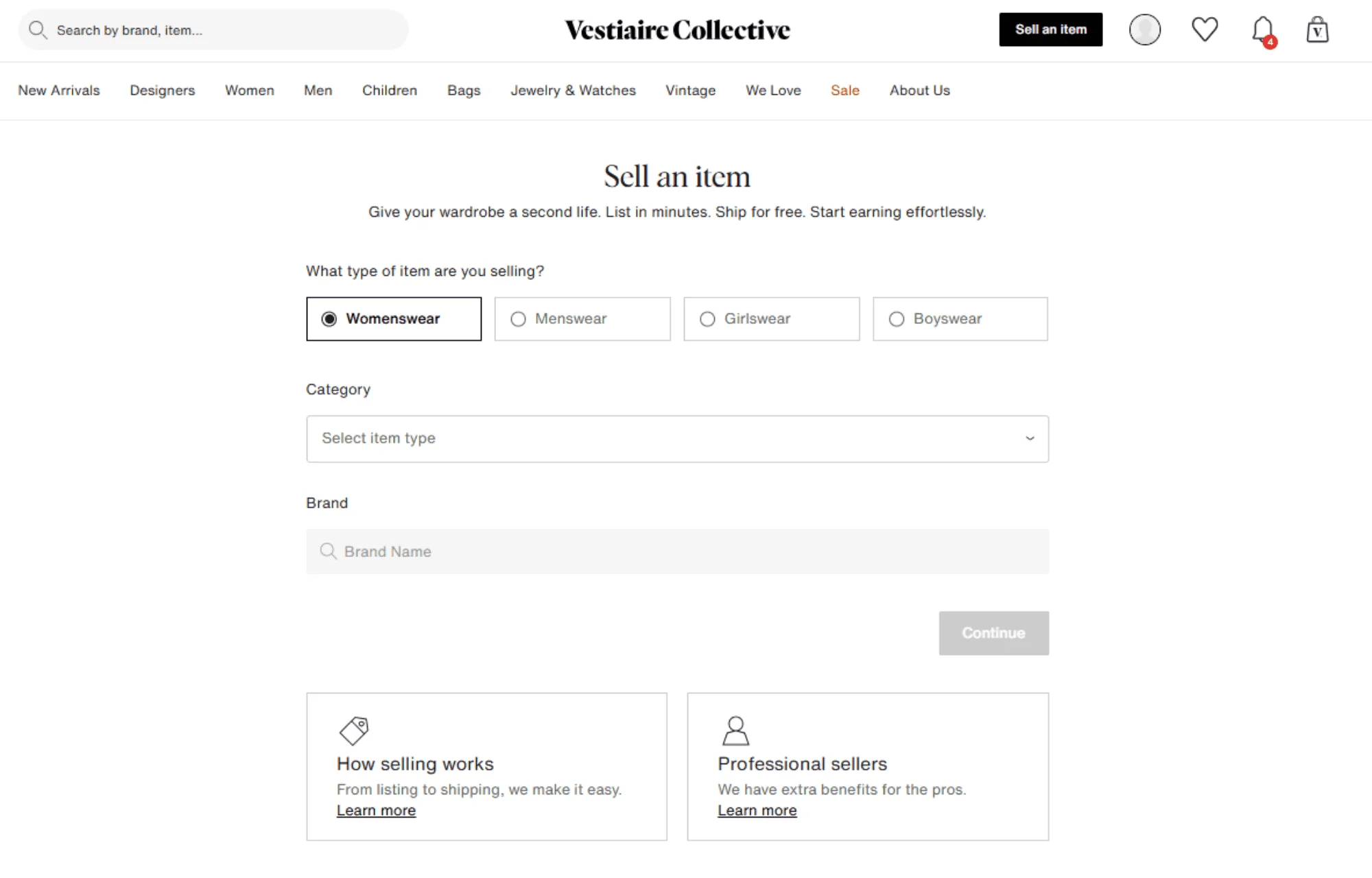 The Vestiaire Collect allows seller to list designer items for reslae