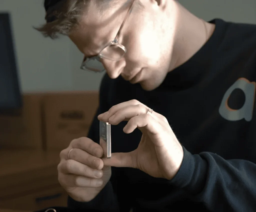 examining a platinum bar