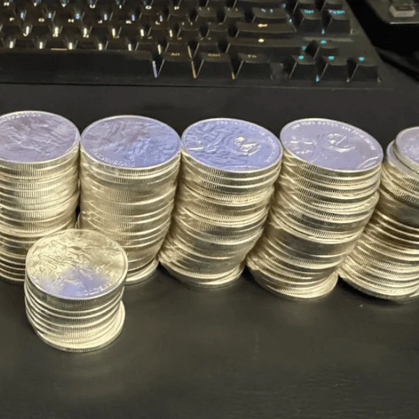 150 1oz silver coins