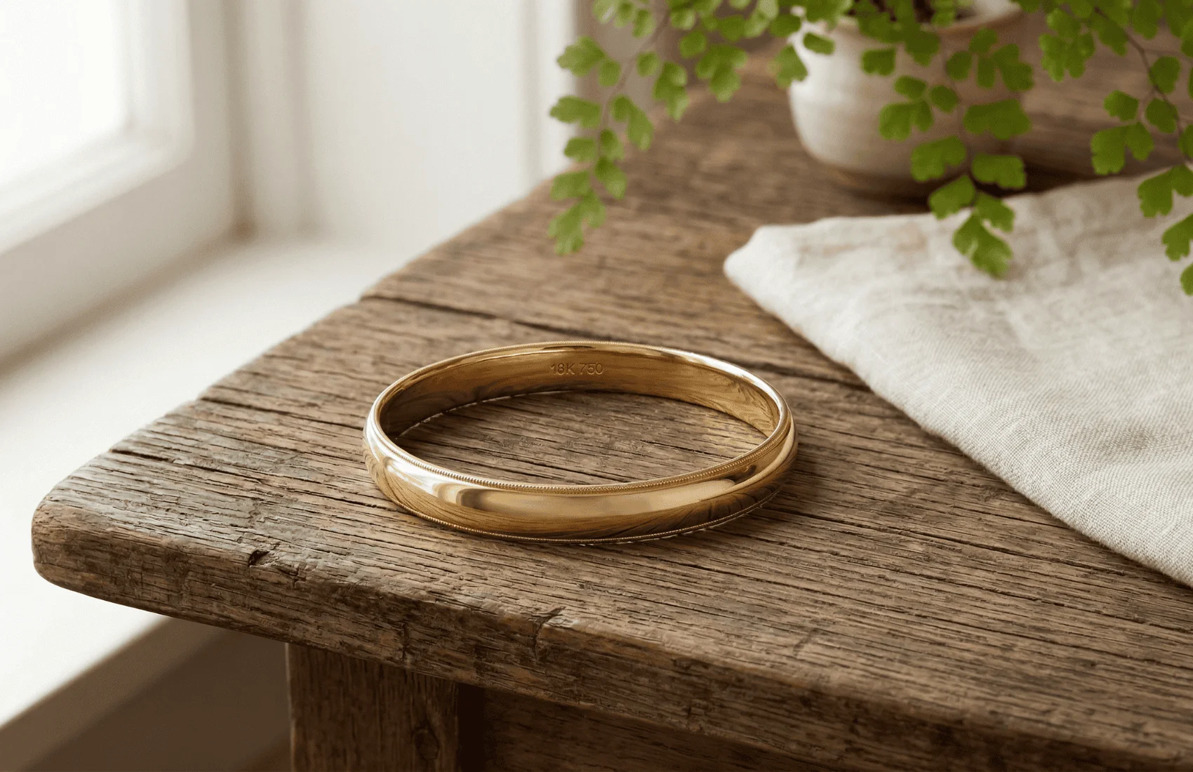 18K gold bangle