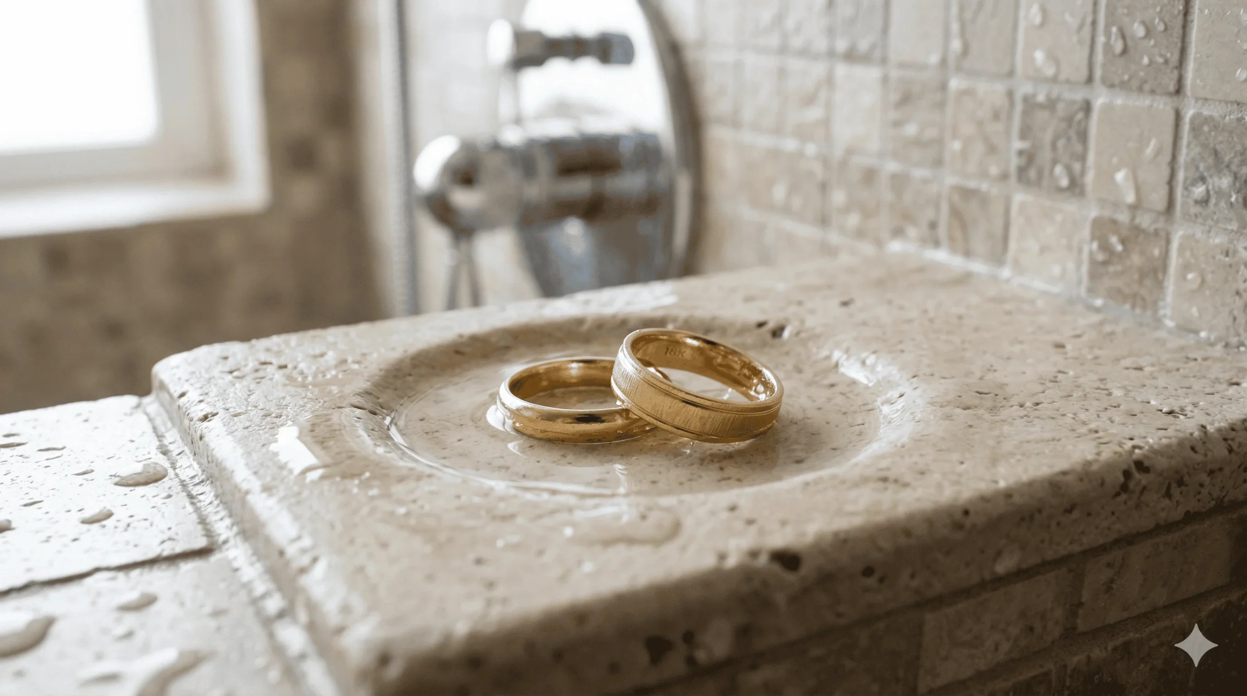 can 18K gold go in the shower