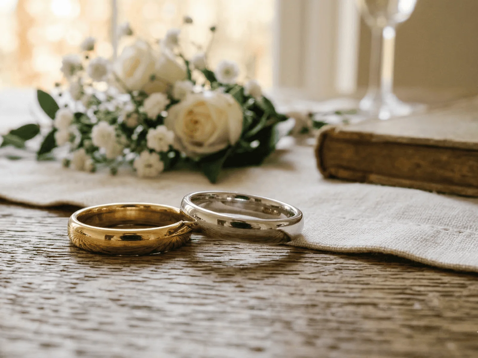 gold and platinum rings