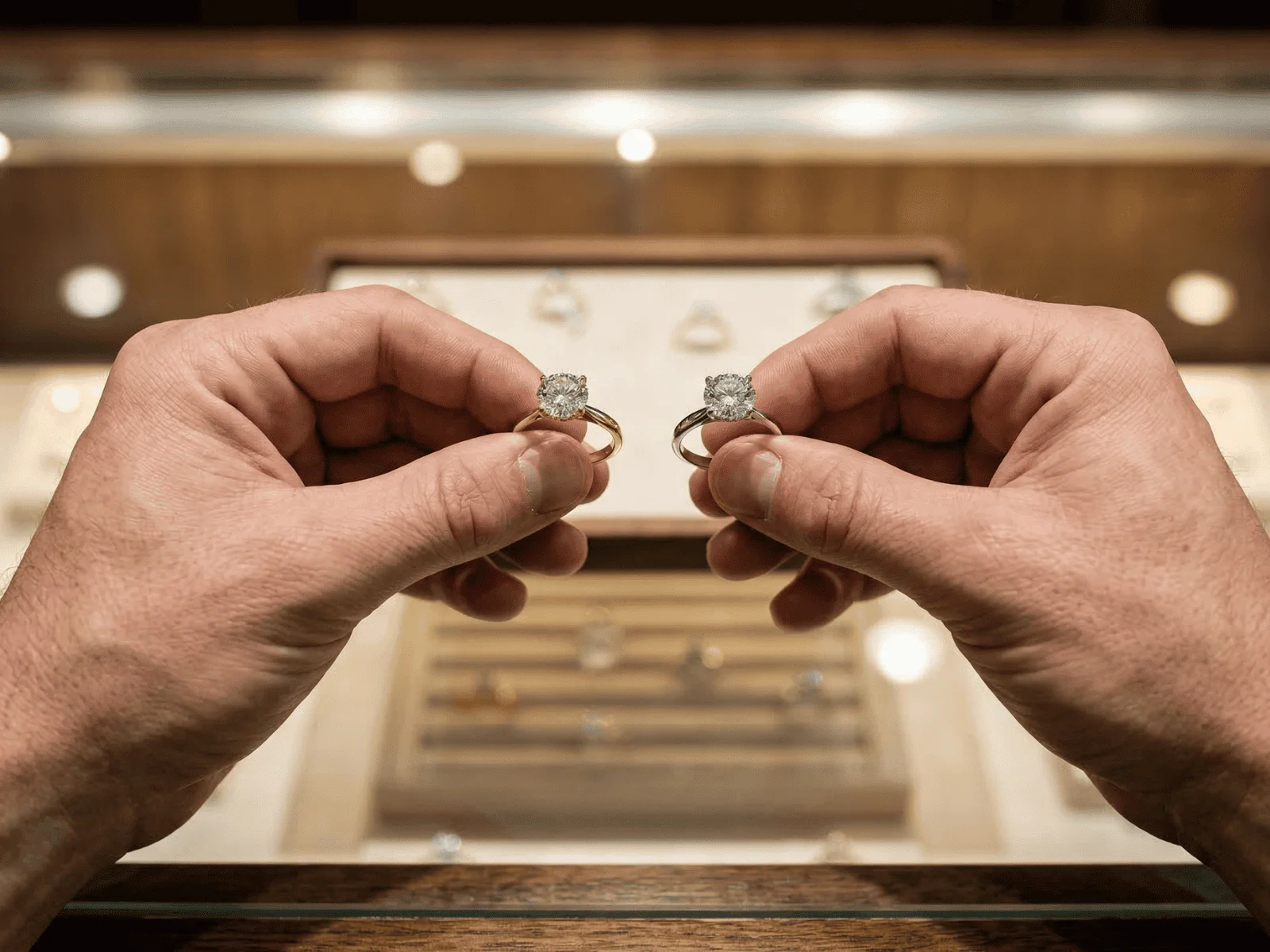 two engagement rings