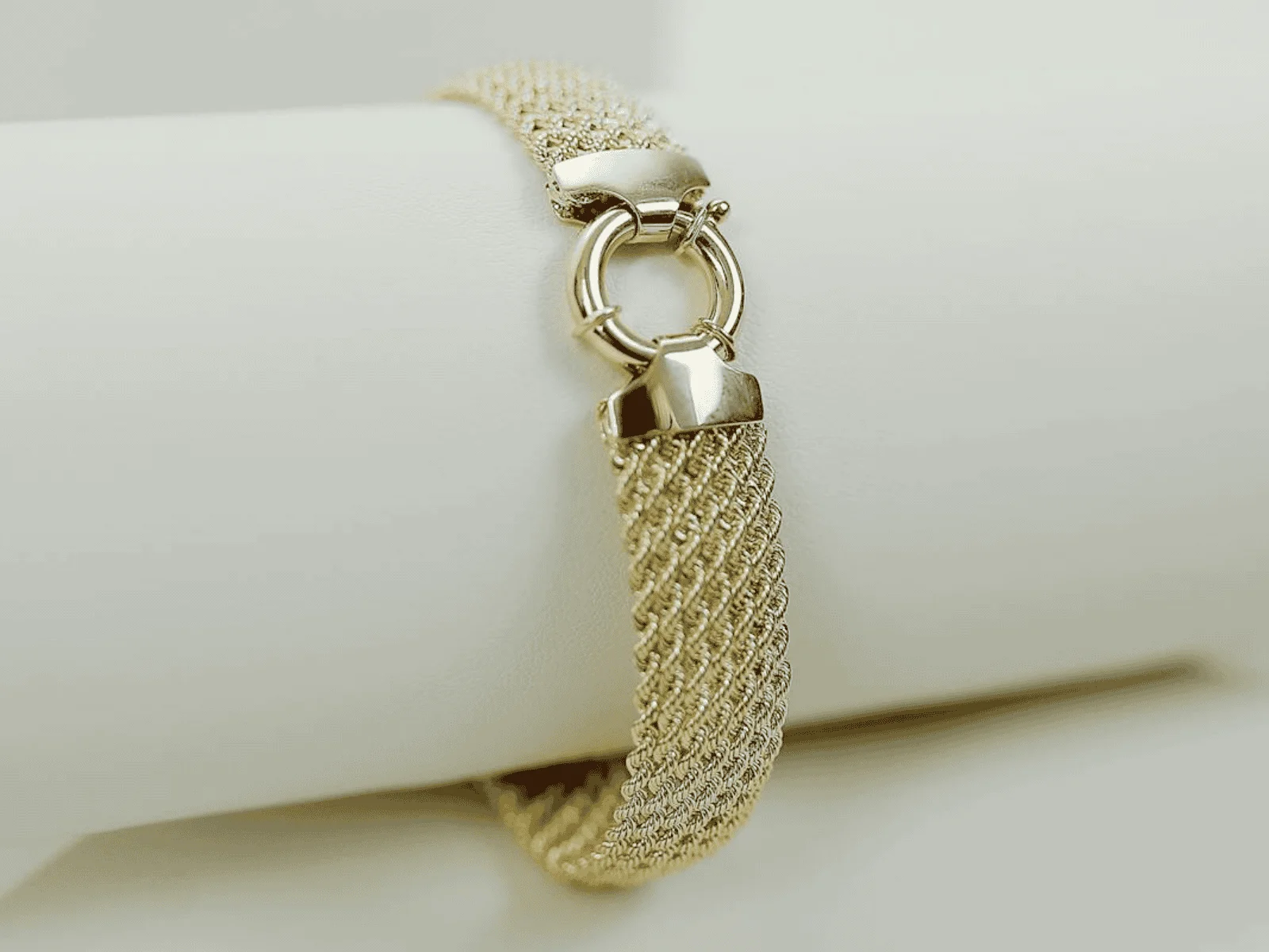gold chain mesh bracelet