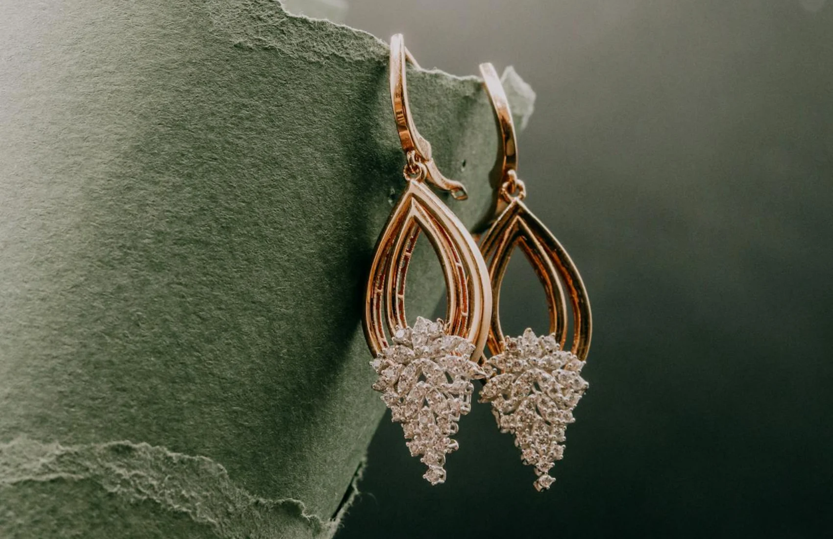 rose gold chandalier earrings