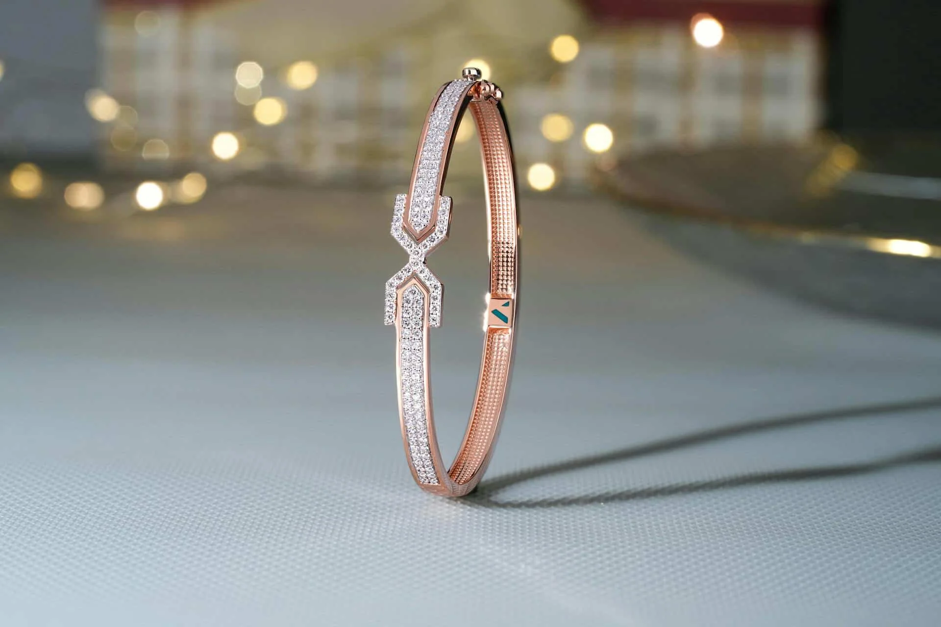 standing rose gold bangle