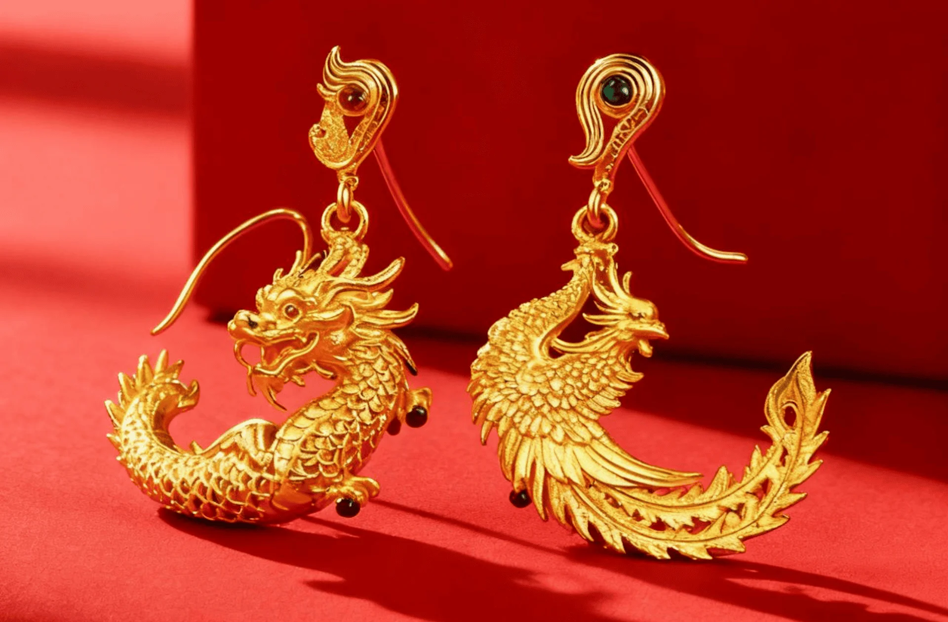dragon gold earrings