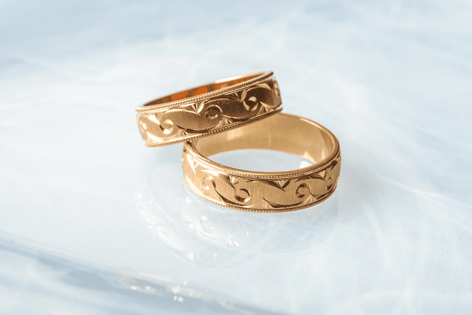 two gold rings