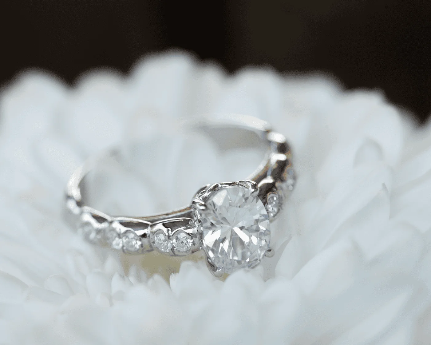 diamond ring on white