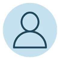 single person icon blue