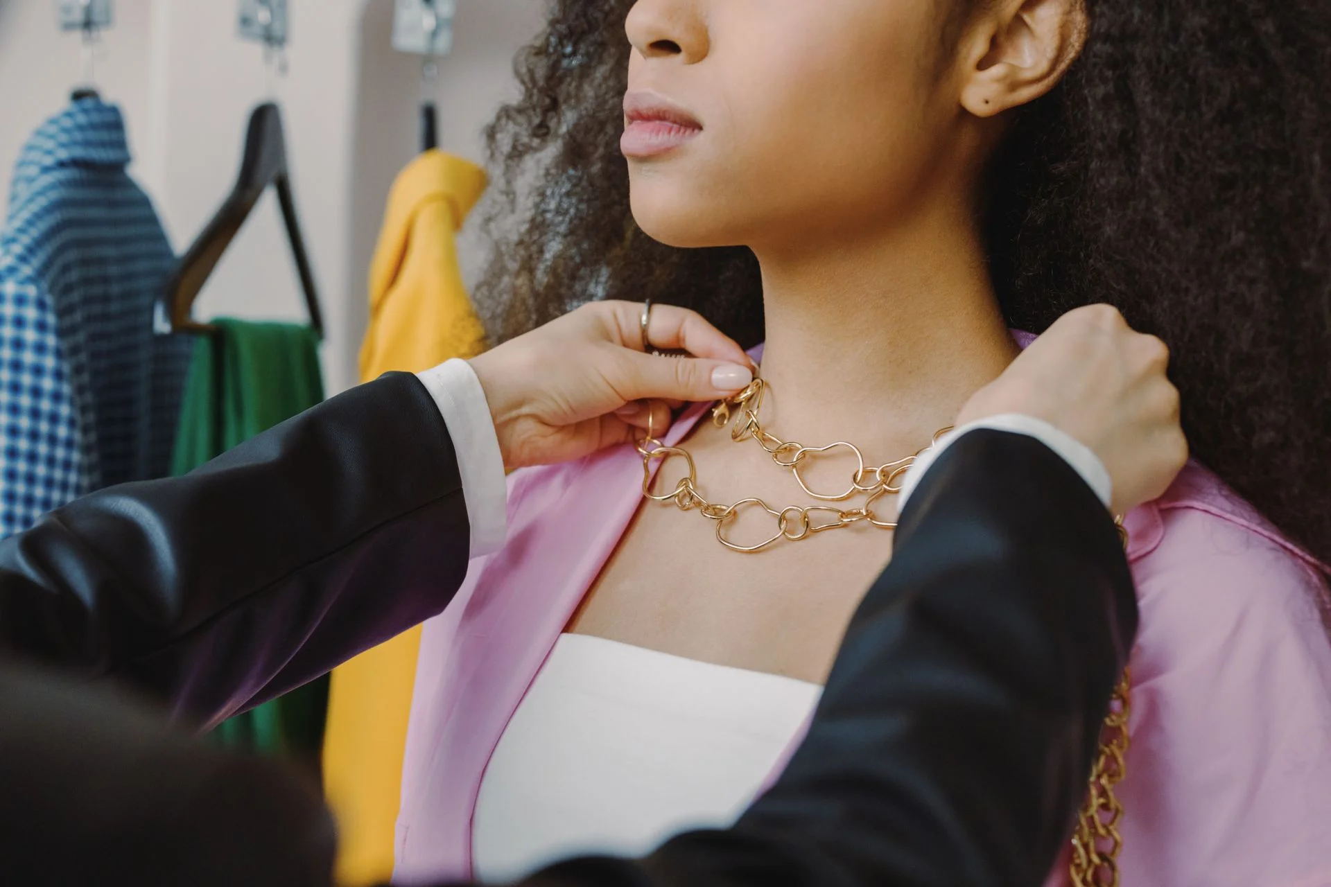 choosing a necklace
