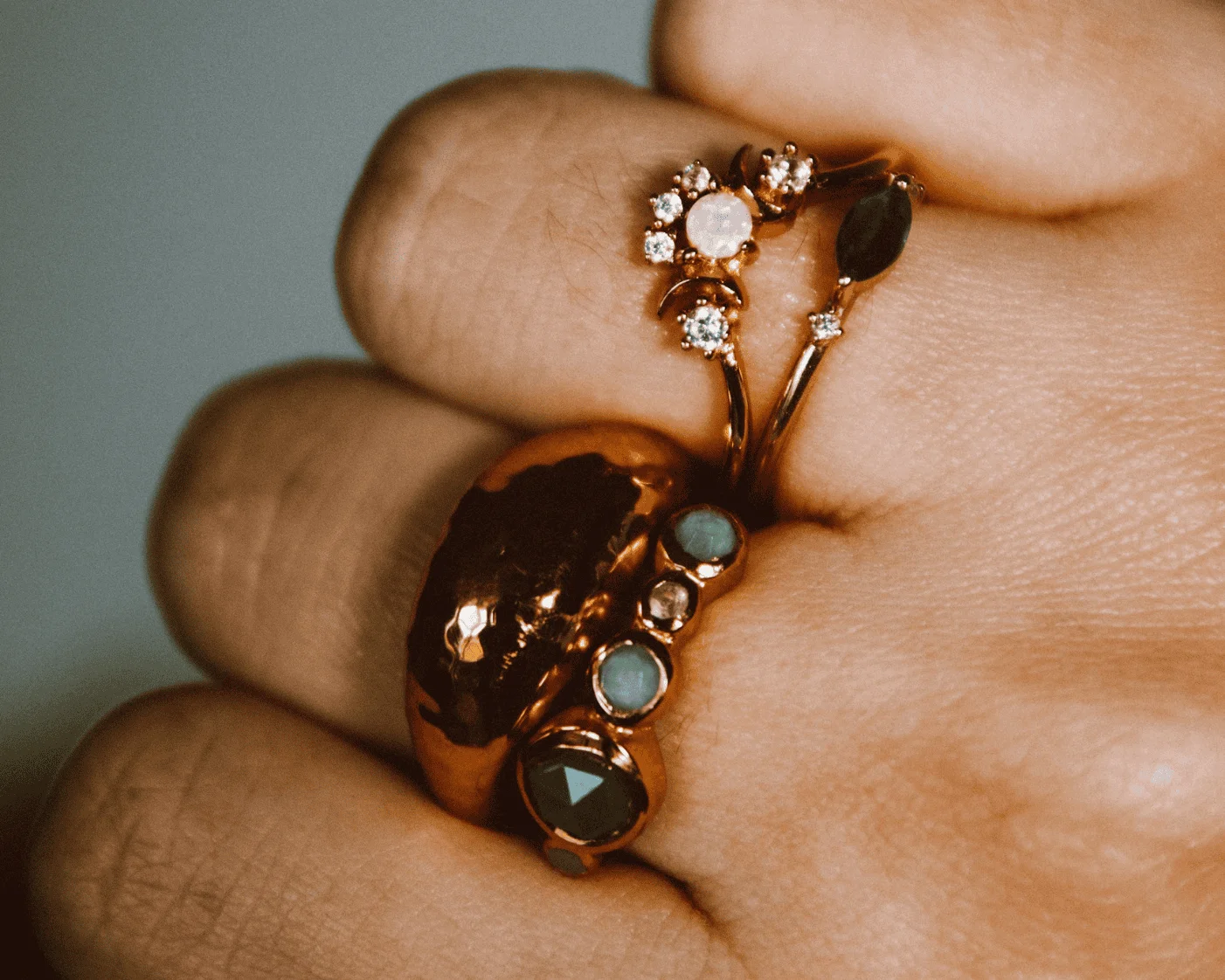 vintage and modern rings