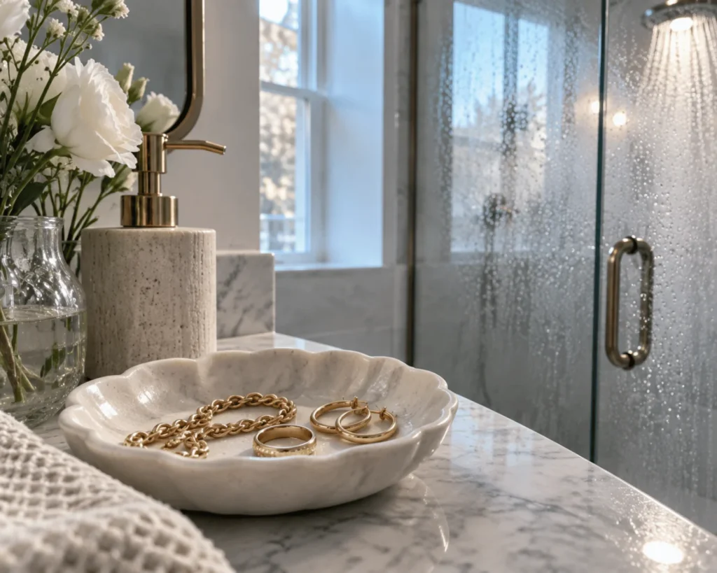 can you wear gold in the shower